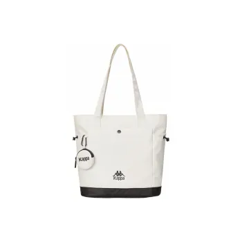 Kappa Polyester Large Capacity Tote Shoulder Bag, Commuter Bag, Handbag Unisex Korean White