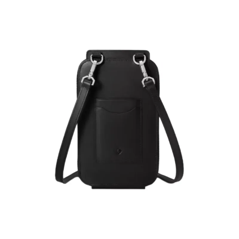 SAMSONITE Cow Leather One Shoulder Crossbody Cell Phone Pouch Men's Black-3