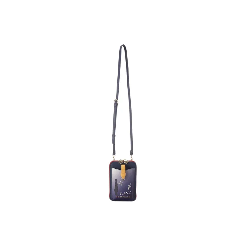 SAMANTHA THAVASA HUNTER Collaboration Synthetic Leather Cell Phone Pouch Crossbody Bag Shoulder Bag Women's Blue-1