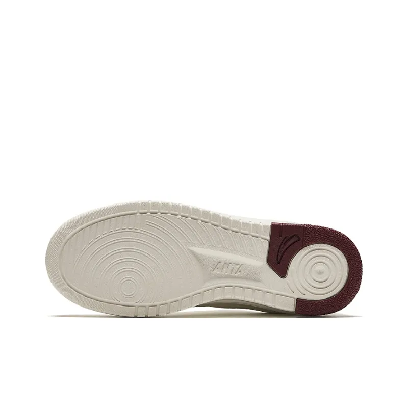 Anta Lightweight White Sneakers Height Increasing Lightweight Low-Top Skateboard Shoes Women's Bright Red-4