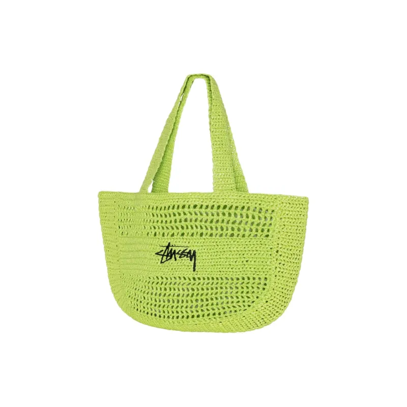 Stussy Raffia Tote Bag, Shopping Bag, Shoulder Bag, Handbag Unisex Green-1
