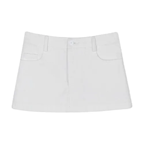 FORNI Denim Short Skirts Women's Rigorous Birch White