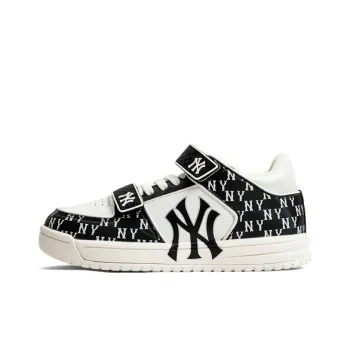MLB New York Yankees Anti Slip Wear Resistant Low Top Casual Shoes Black Teenagers