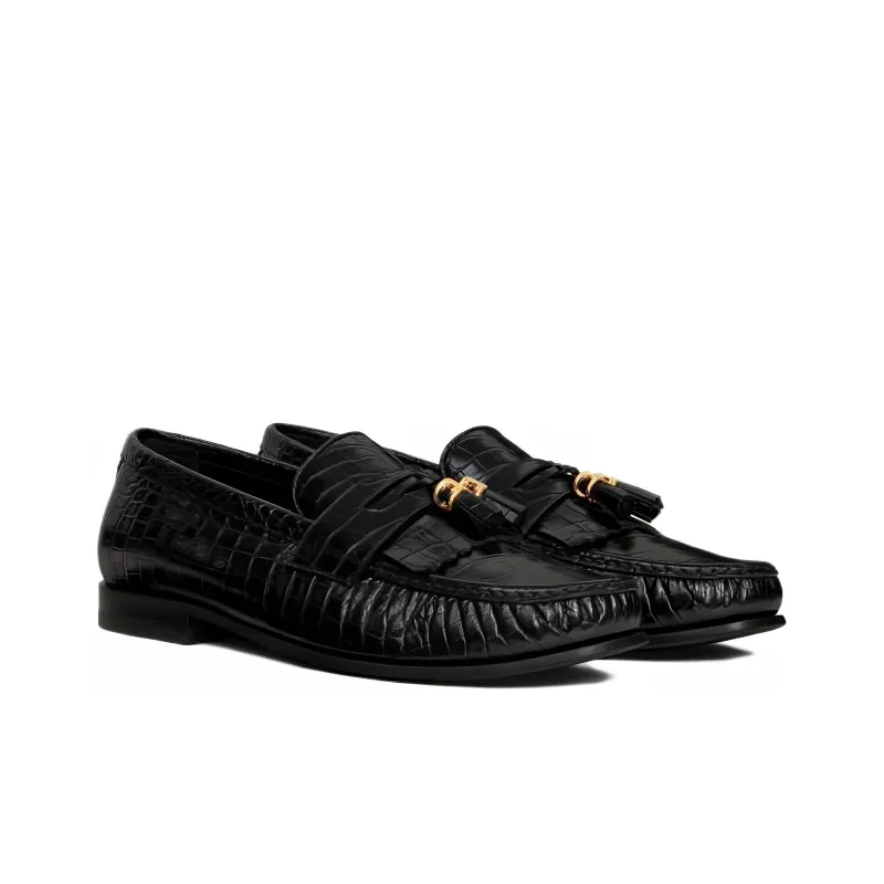 CELINE Triomphe Loafers Women's Black-2