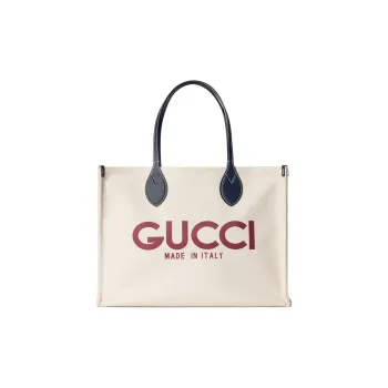 GUCCI Canvas Canvas Bag Tote Bag Shopping Bag Shoulder Bag Handbag Medium Size Women's Beige
