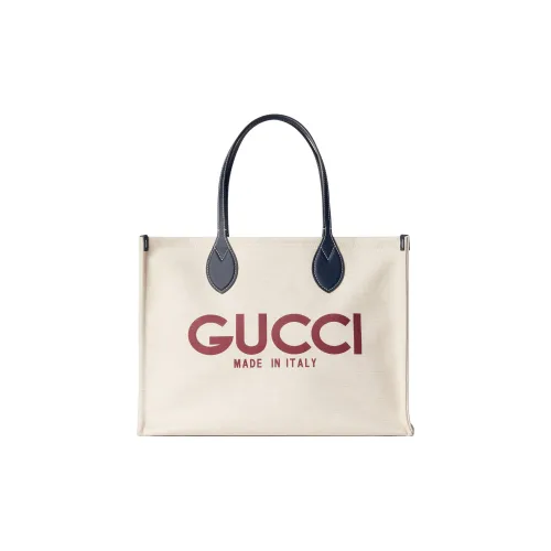 GUCCI Canvas Canvas Bag Tote Bag Shopping Bag Shoulder Bag Handbag Medium Size Women's Beige
