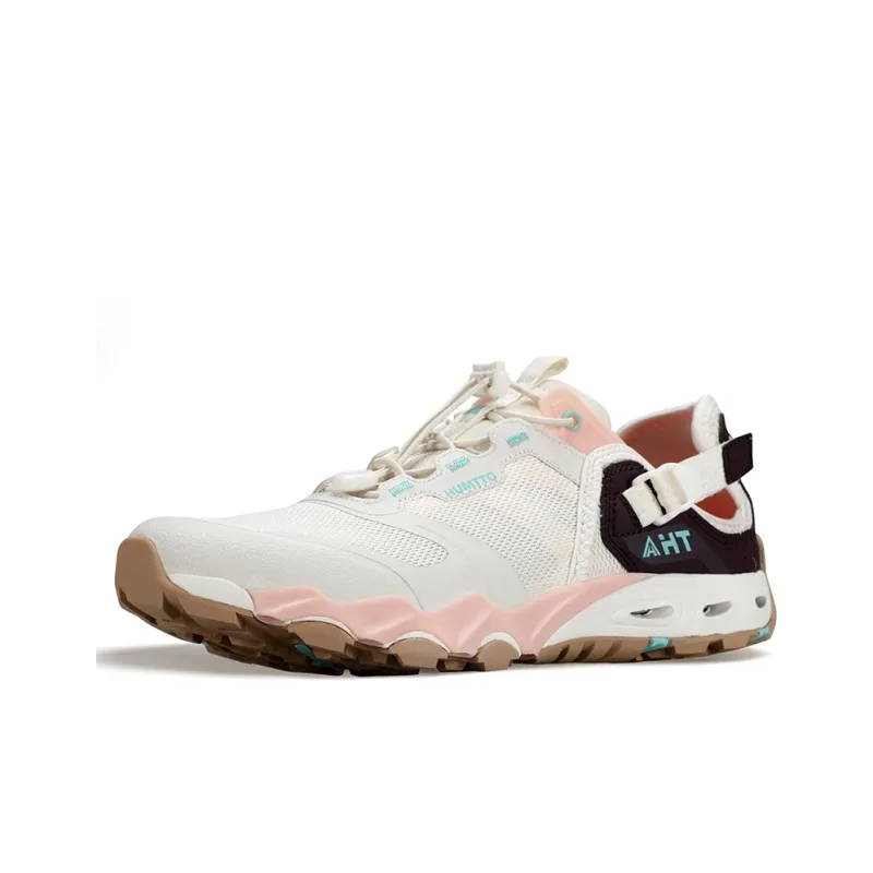 HUMTTO River Trekking Shoes Women's Ecru Smoke Pink-1