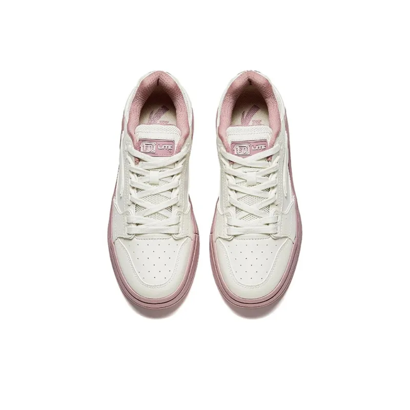Anta Street Naughty LITE Durable Breathable Low Top Skateboard Shoes Women's White Pink-2
