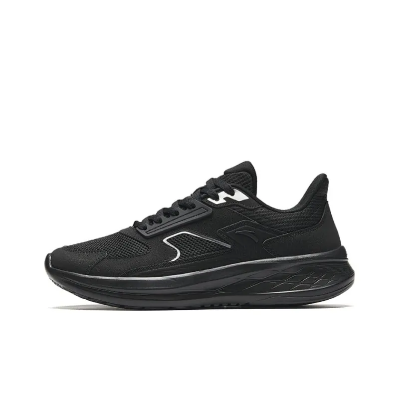 Anta Running Collection Cushioned Slip Resistant Low Top Casual Running Shoes Men's Basic Black-0