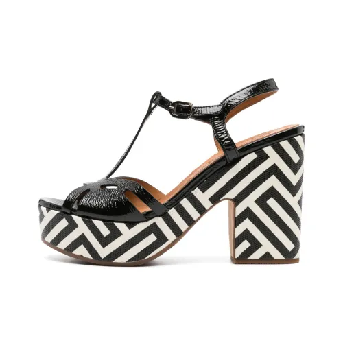 iron MIHARA Strap Sandals 12cm Women's Black