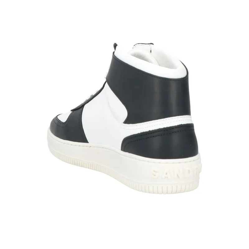 Sandro High Top Skateboard Shoes Men's Black White-4