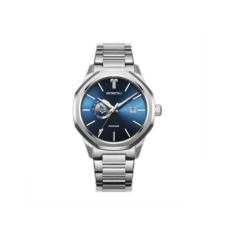 ROSDN Fearless Collection Men's Watch Mechanical Movement Stainless Steel Watchband Watch Men's Watches Black Dial-8