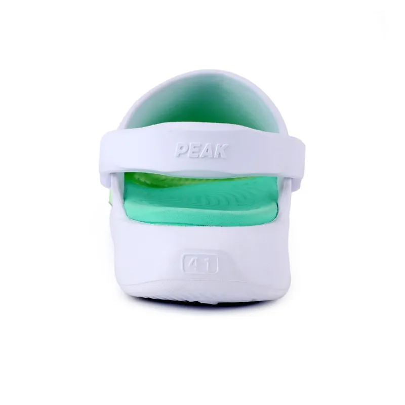 PEAK Slide Slippers Men's White Emerald Green-4