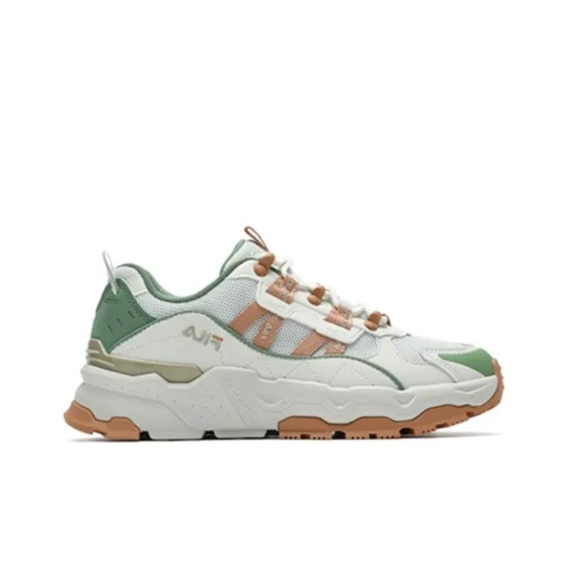 FILA TREK Anti-Slip And Wear-Resistant Breathable Low-Top Chunky Sneakers Women's Green Gray Umber-1