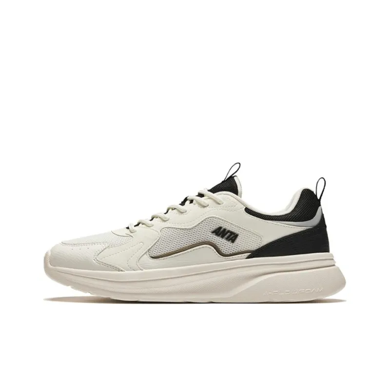 Anta Life Collection Cushioned Slip Resistant Low Top Casual Shoes Men's White Black-0