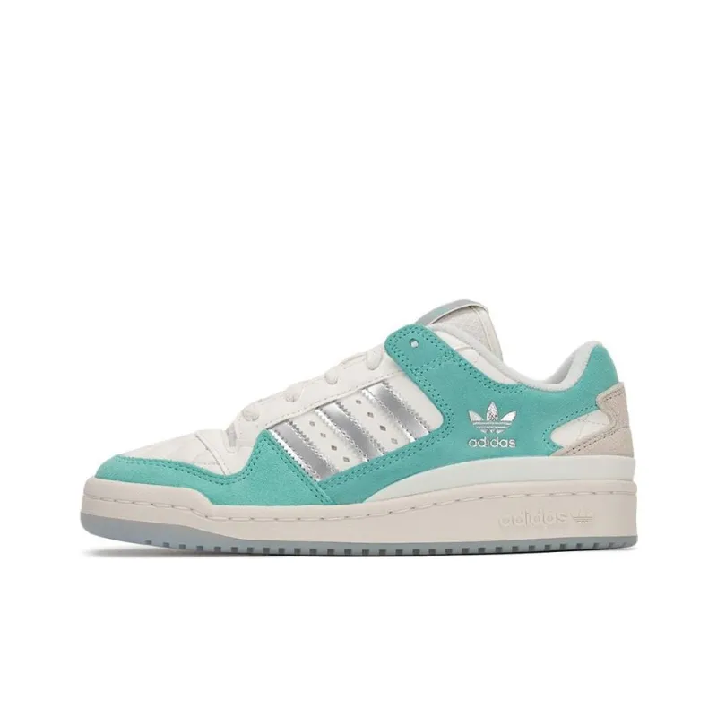 Adidas Originals FORUM Low Top Skateboard Shoes Women's White Green-0