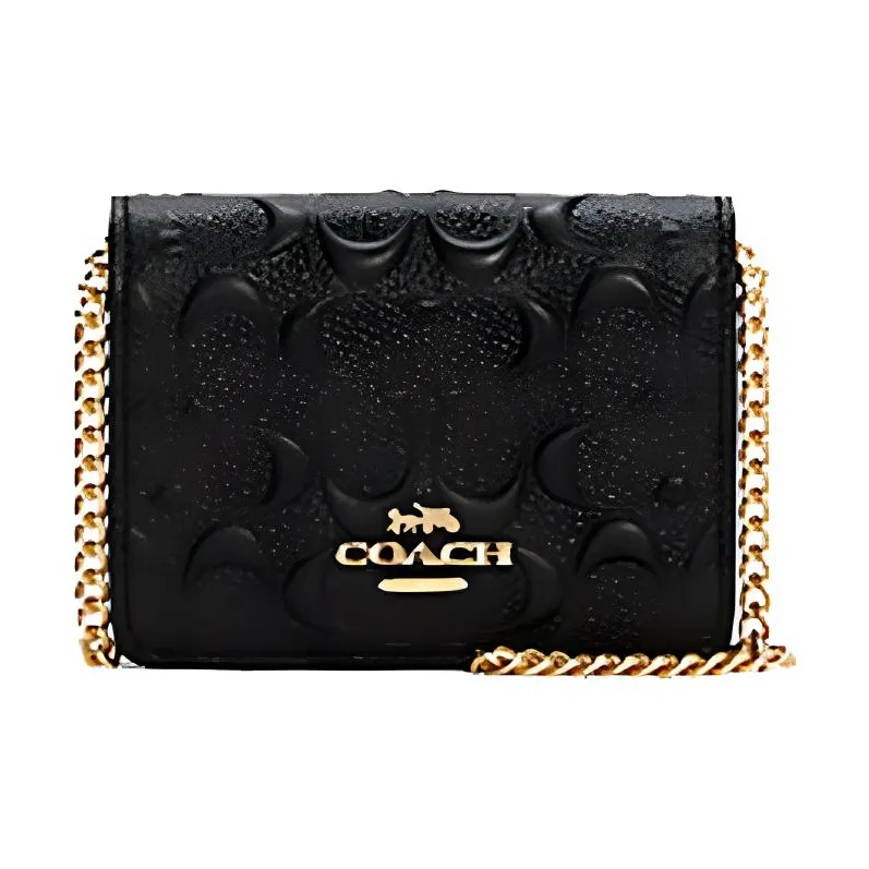 COACH Cow Leather Wallet, Shoulder Bag, Crossbody Bag Mini Women's Black-0