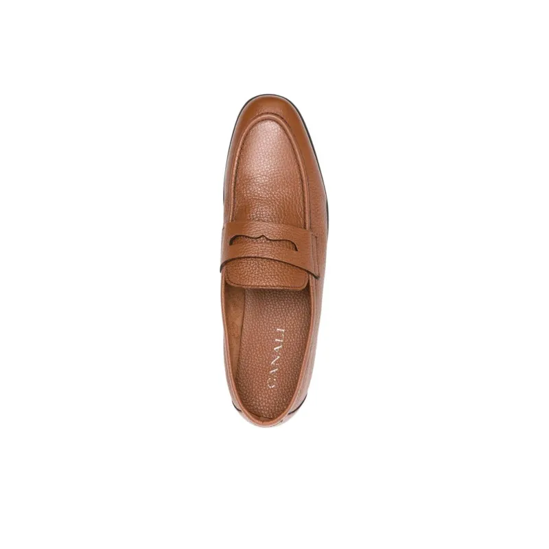 Canali Penny-slot Leather Loafers-4