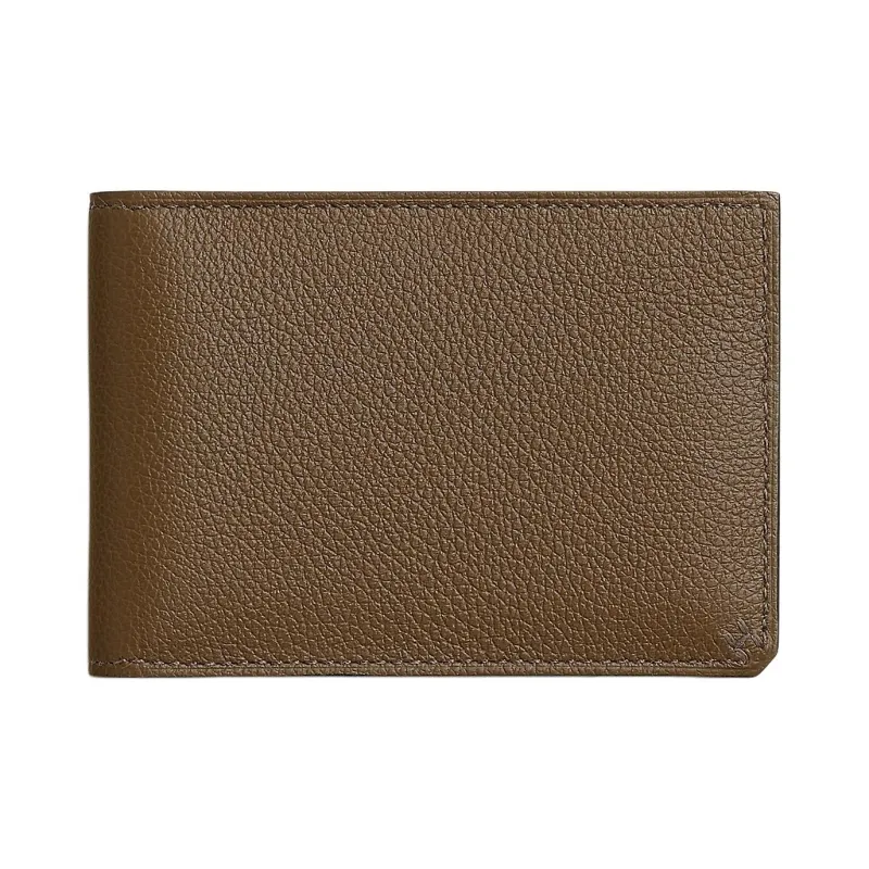 HERMES Evercolor Calfskin Card Holder Women's 4C Ecorce Bark Color With 6T Toundra Tundra Green/Brown-0