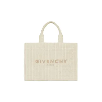 Givenchy G Tote Cotton With Polyamide Tote Bag, Shopping Bag, Shoulder Bag, Handbag Medium Size Women's Ivory White