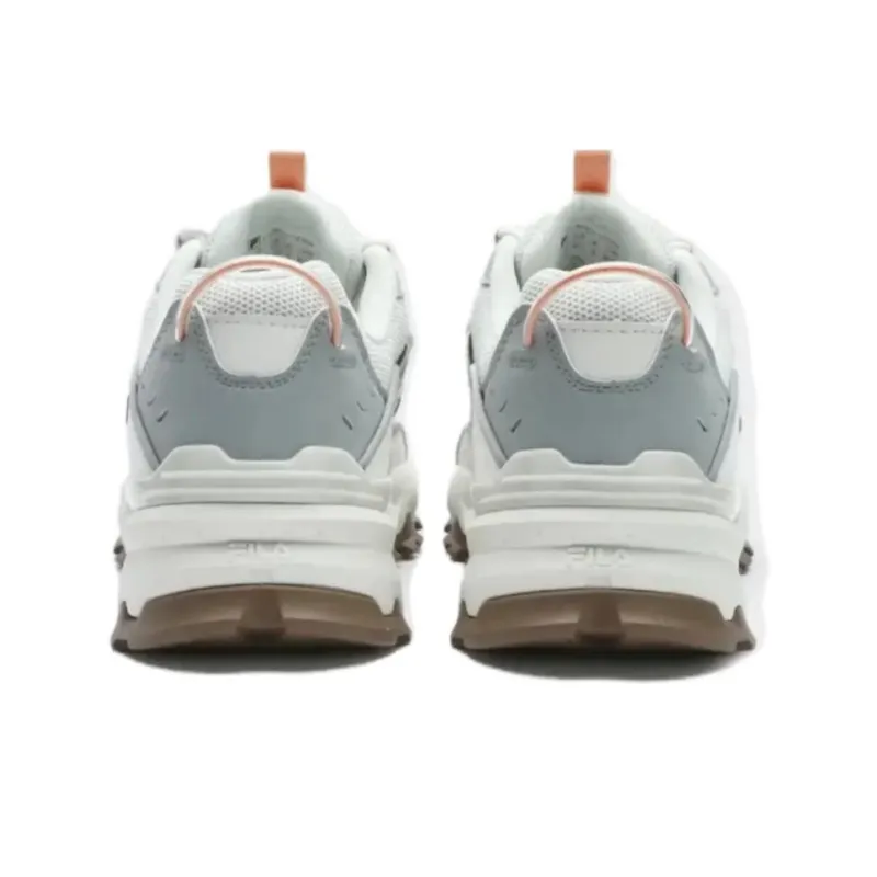 FILA TREK Anti Slip Wear Resistant Breathable Lightweight Low Top Chunky Sneakers Men's White-3