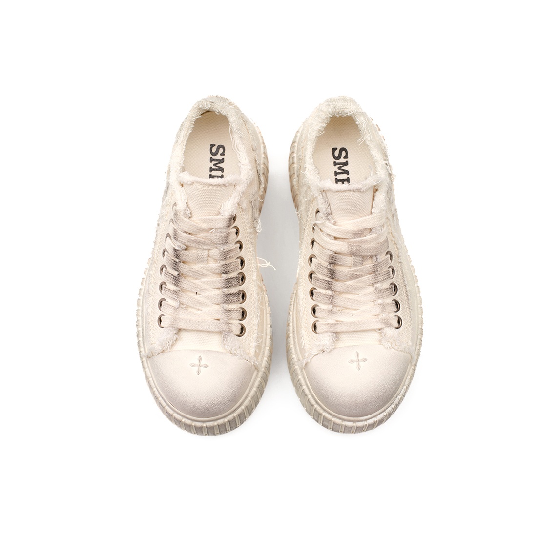 SMFK Low-Top Skateboard Shoes Women's Milk White Milk White
