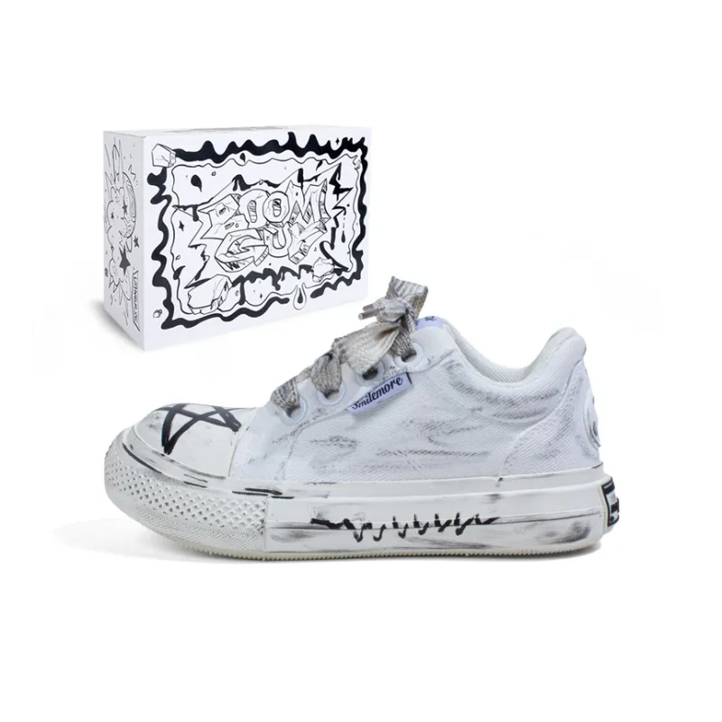 BOOM GUY Canvas Shoes Unisex Low Top White-6