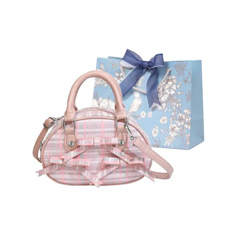 REDOO PU Handbag Women's White/Pink/Pink Plaid/Black-10