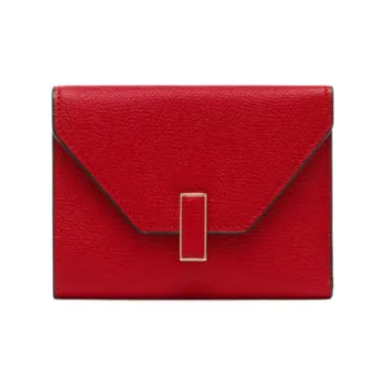 Valextra Iside Millepunte Calfskin Wallet Women's Red