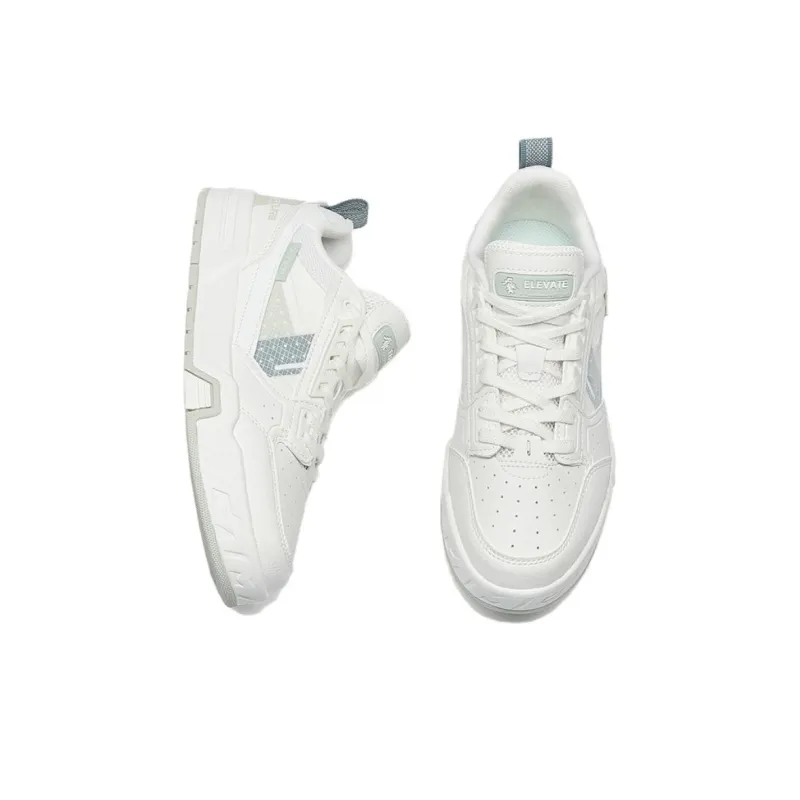 XTEP Tianji IV Slip Resistant Low Top Skateboard Shoes Women's White Green-3
