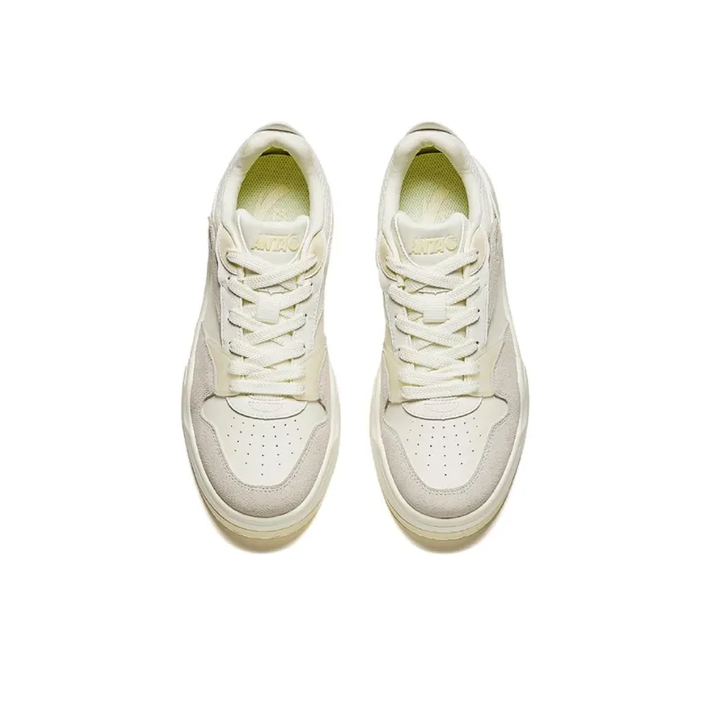 Anta C37 Series Height Increasing Lightweight Low Top Skateboard Shoes Men's Beige Gray-2