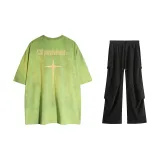 Set (Dusty Neon Green+High Street Casual Pants)