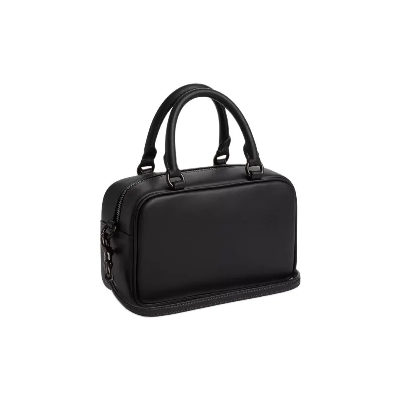 COACH Leather Bowling Bag, Handbag, Shoulder Bag, Crossbody Bag Trumpets Women's Black-1