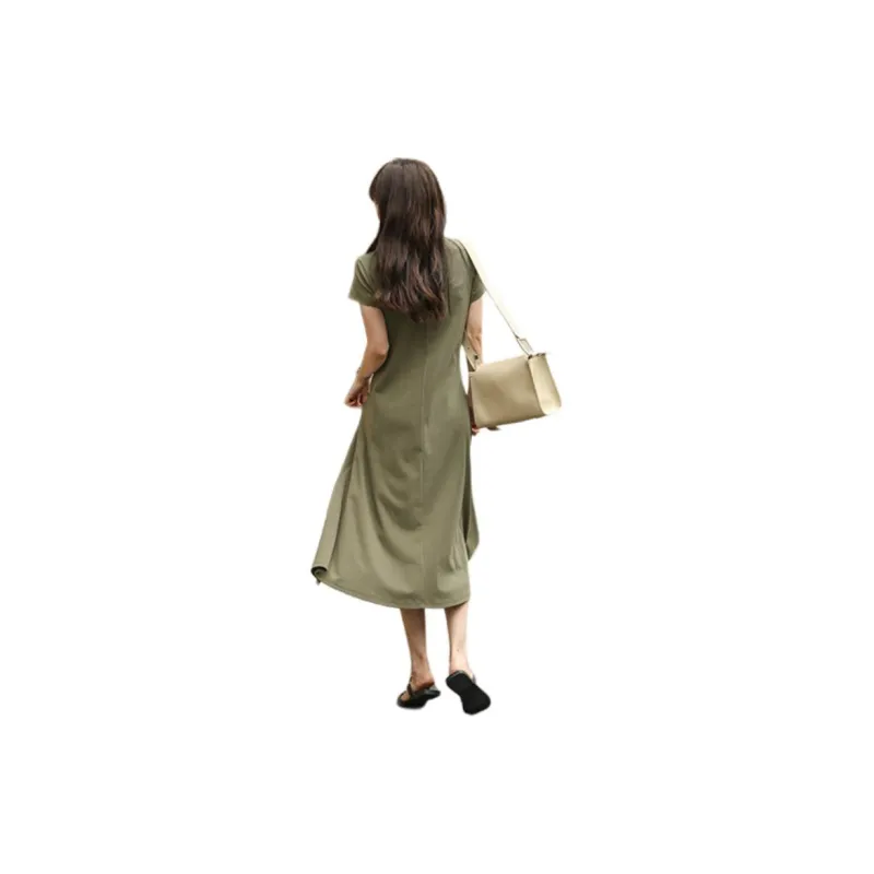 Mt Short Sleeved Dresses Women's Withered Green-0