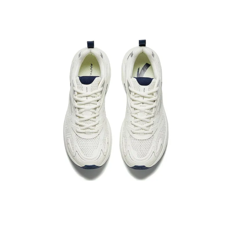Anta Cushioning Slip Resistant Low Top Running Shoes Men's White Blue-2