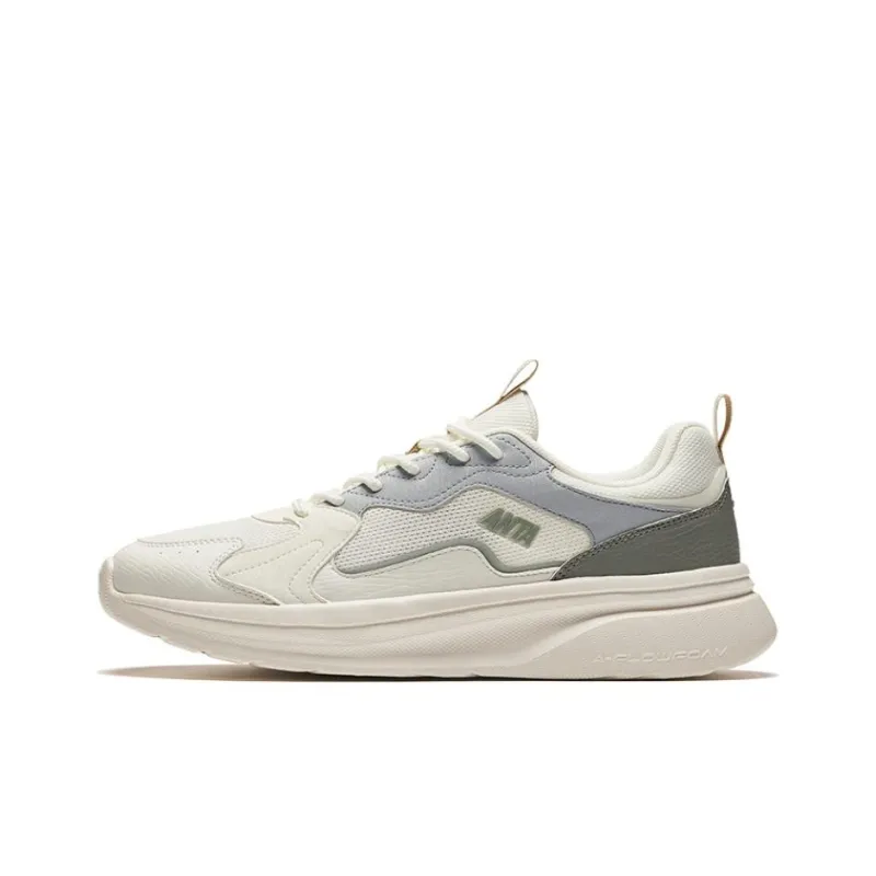 Anta Life Collection Cushioning Anti-Slip And Wear-Resistant Low-Top Casual Shoes Men's White Gray-0