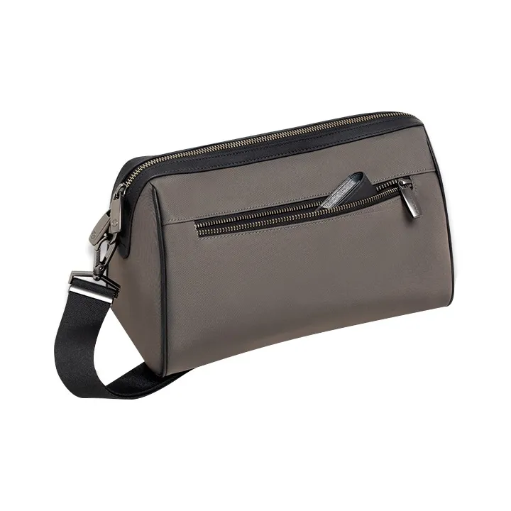 Cuneiform Uncoated Microfiber Shoulder Bag, Crossbody Bag Regular Unisex Dark Gray & Black-2