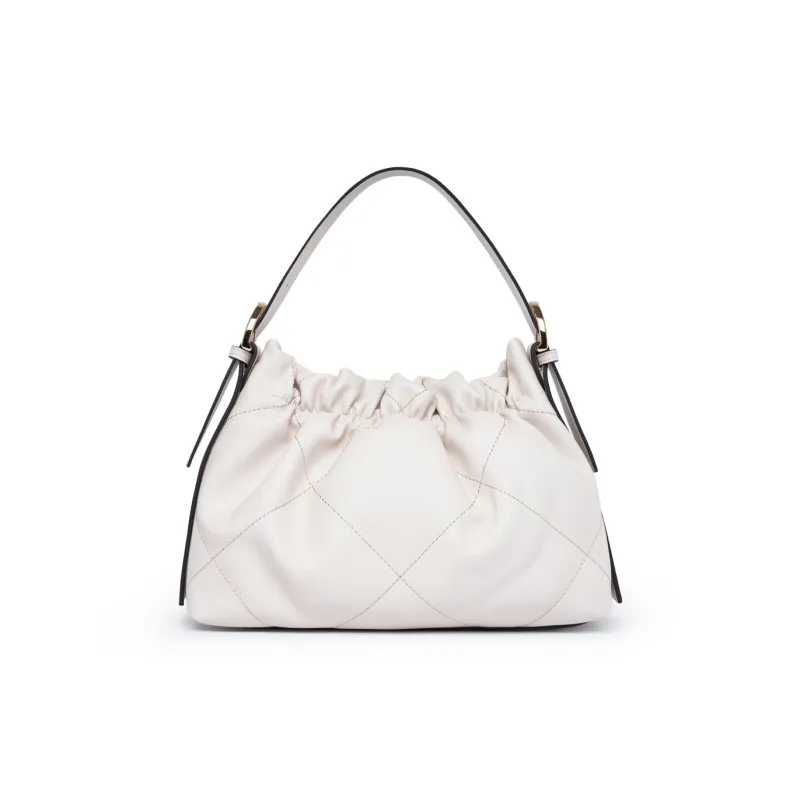 Chrisdien Deny Synthetic Leather Cloud Bag Shoulder Bag Women's Black/White-1
