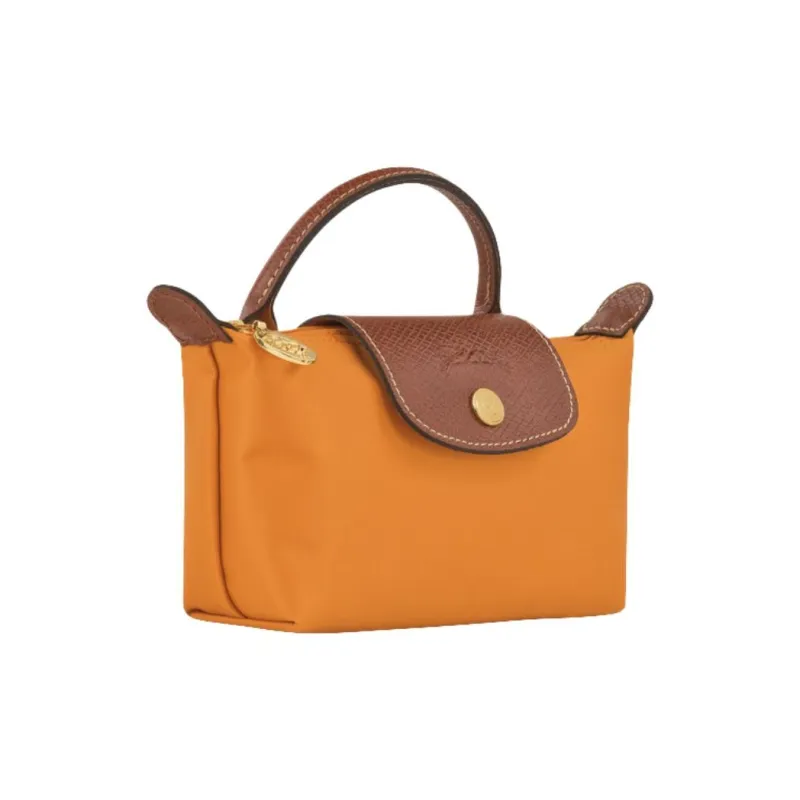 LONGCHAMP Le Pliage Polyamide, Cow Leather, Canvas Dumpling Bag Handbag Women's Light Orange-1