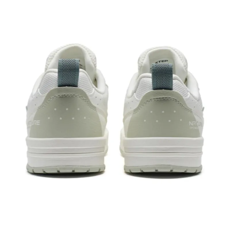 XTEP Tianji IV Slip Resistant Low Top Skateboard Shoes Women's White Green-4