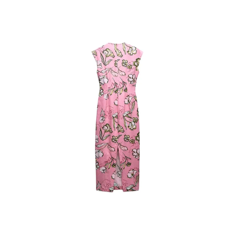 ZARA Sleeveless Dress Women's Pink-1