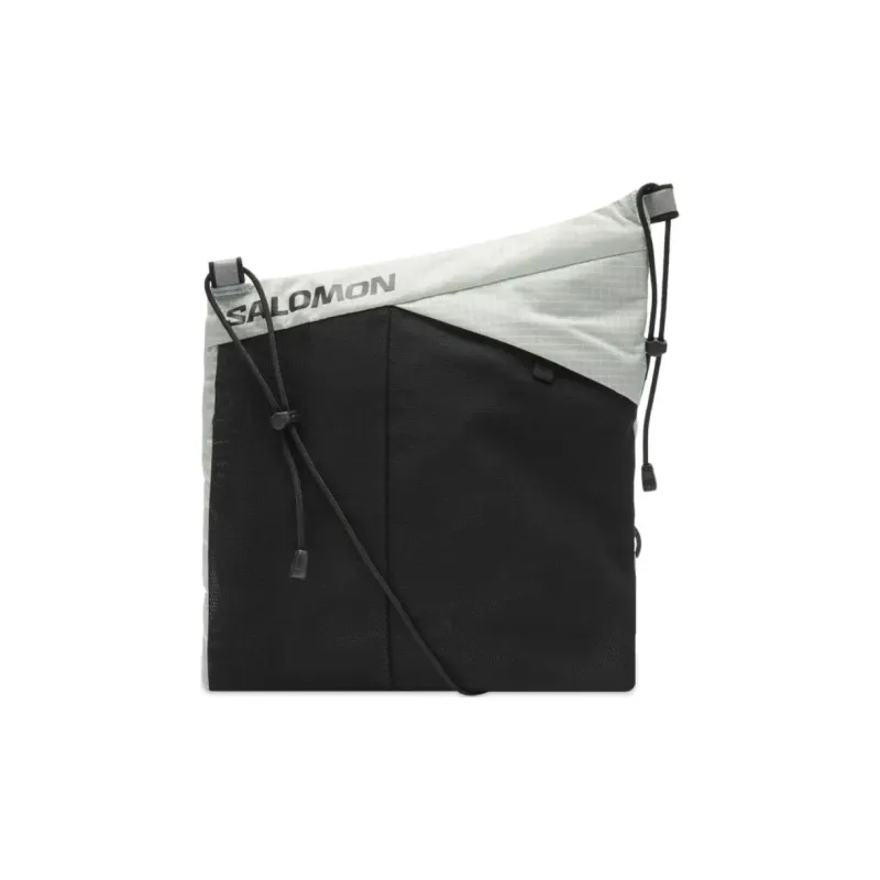 SALOMON Shoulder Bag, Crossbody Bag Nylon Light Gray & Black Men's-4