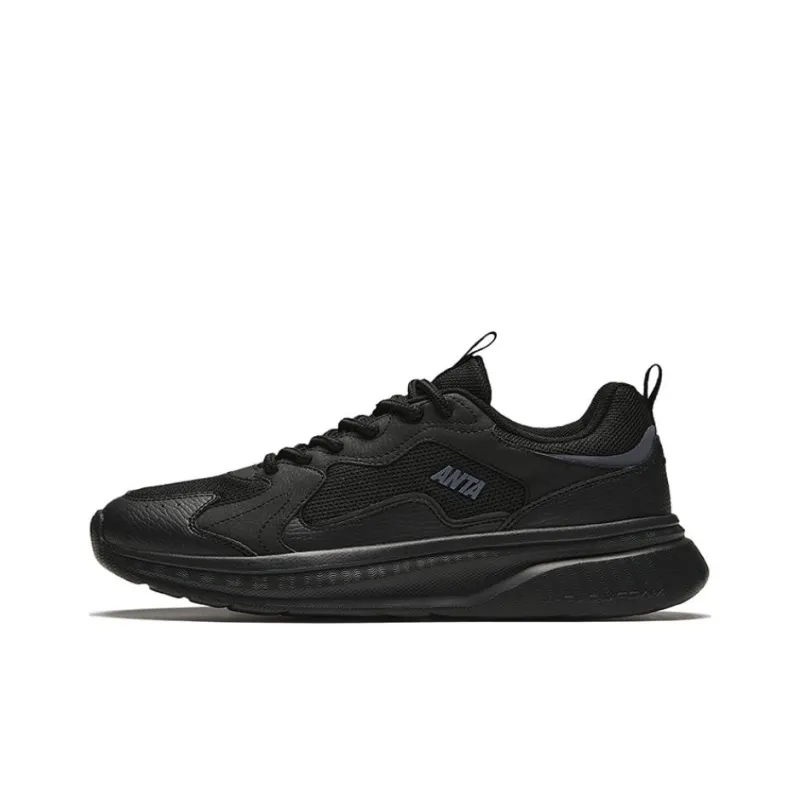 Anta Life Collection Cushioned Slip-Resistant Low-Top Casual Shoes Men's Black Gray-0