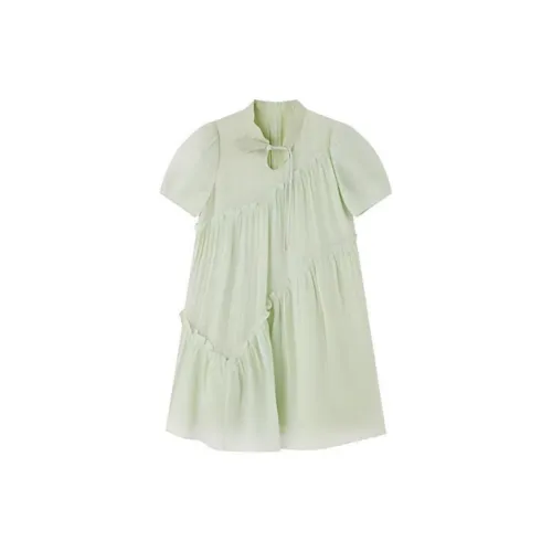 Asuka and new sake Short-Sleeved Dresses Women's Light Green