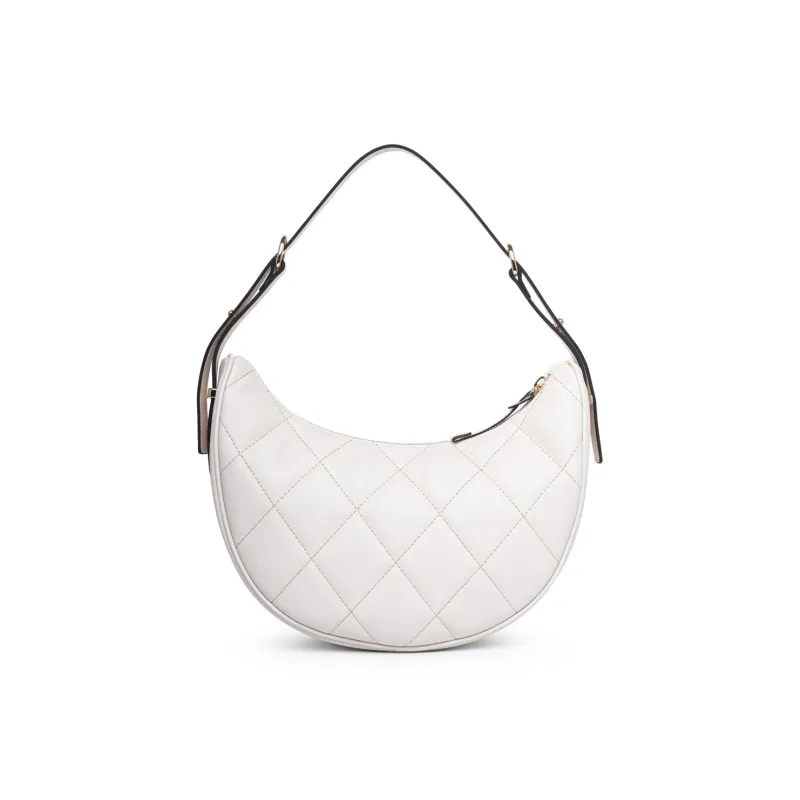 Chrisdien Deny Synthetic Leather Crescent Bag Shoulder Bag Regular Women's Milk Tea Beige/White-6