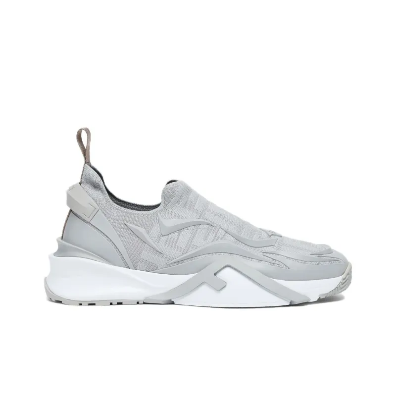 FENDI Flow Low Top Casual Shoes Men's Gray-1