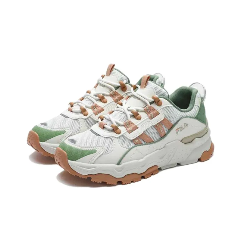 FILA TREK Anti-Slip And Wear-Resistant Breathable Low-Top Chunky Sneakers Women's Green Gray Umber-5