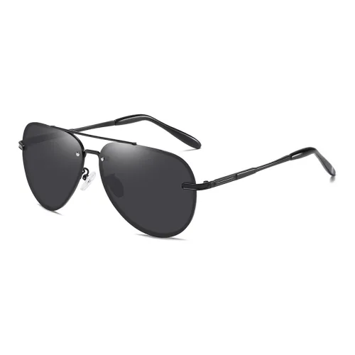 Thunder Pailong Alloy Aviator Sunglasses Unisex Black/Gray/Gold