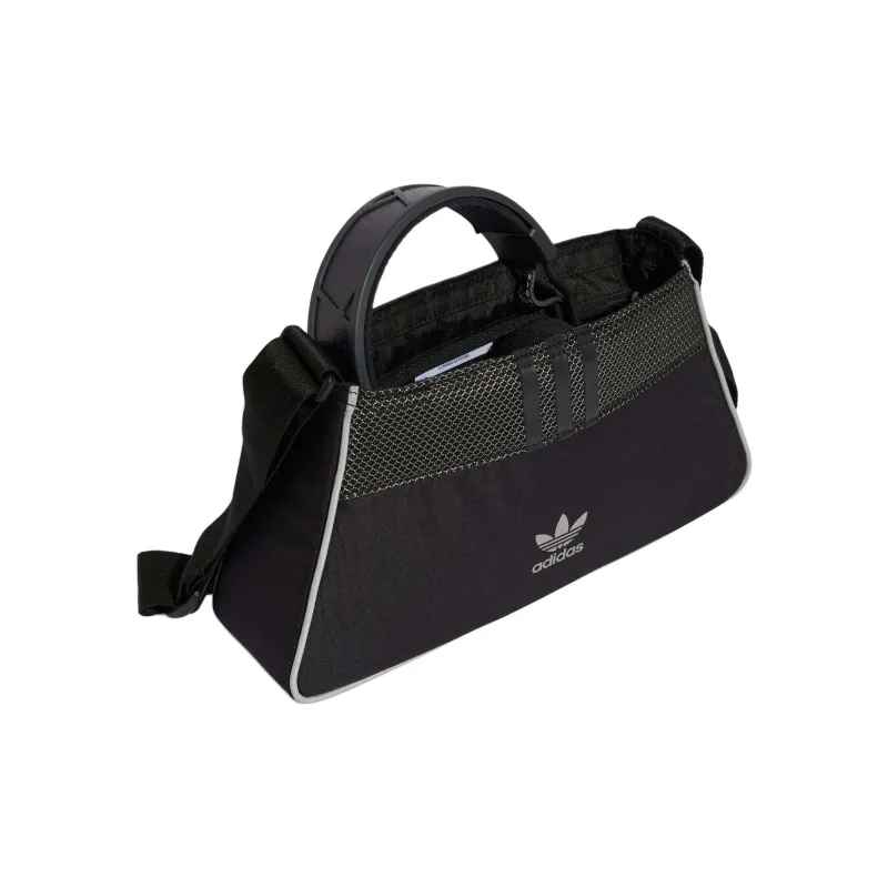 Adidas Originals Recycled Polyester Shoulder Bag, Crossbody Bag Mini Unisex Black & Reflective Silver-2