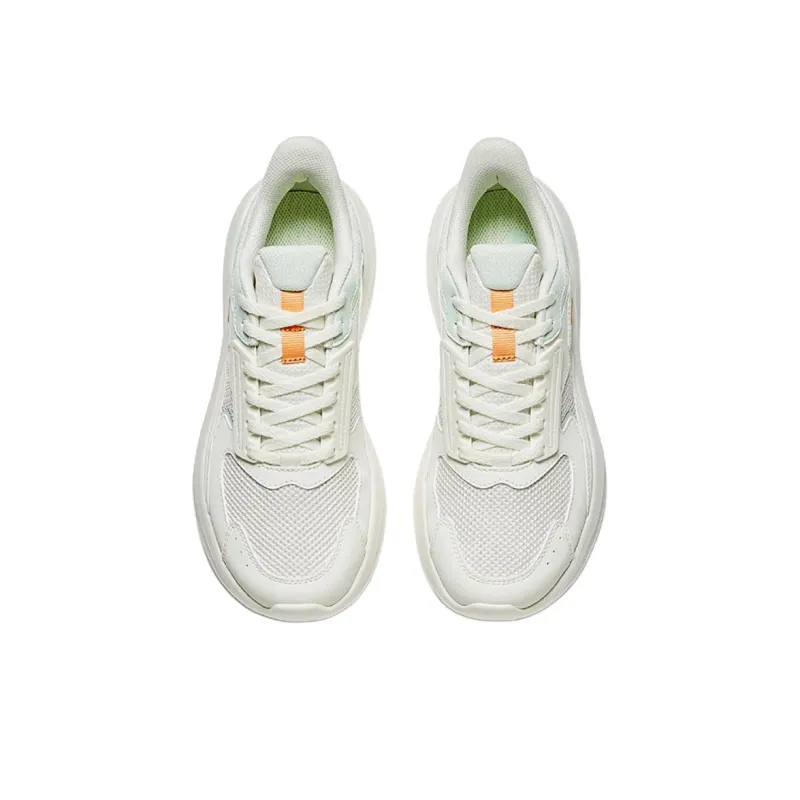 Anta Running Collection Cushioned Slip-Resistant Low-Top Running Shoes Women's White Green-2